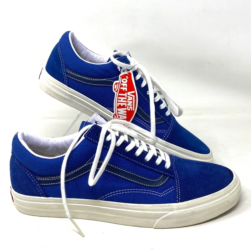 VANS Old Skool For Men Sneakers Suede Skate Blue Canvas Low Top Custom ALSU01253 - Picture 1 of 7